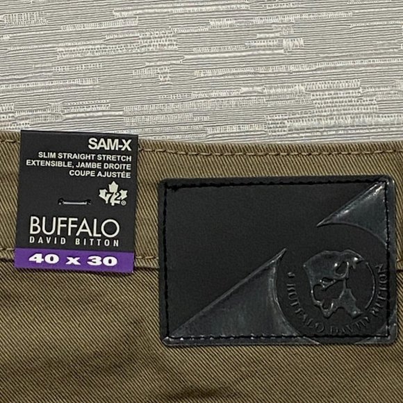 Buffalo SAM-X Brown Denim Jeans Mens Size 40 x 30 Slim Fit Straight Leg - Picture 5 of 12